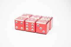 Gravity Dice D6 - Ruby - Set of 6