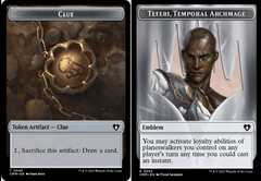 Clue (0040) // Emblem - Teferi, Temporal Archmage (0053) Double-Sided Token