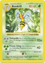 Beedrill - 17/102 - Rare - 1st Edition - Shadowless Edition