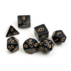 Dice Set - Black with gold