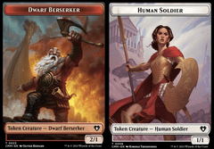 Dwarf Berserker (0023) // Human Soldier (0006) Double-Sided Token