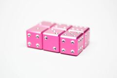 Gravity Dice D6 - Rubellite - Set of 6