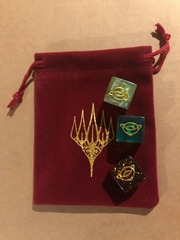 MTG: Lord of the Rings promo die pouch bag + all 3 promo dice (1 of each)