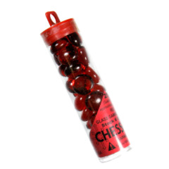 Chessex Tubed Glass Beads RED (MTG life counters) CHX01124