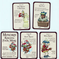 Munchkin: Knights - Four More promo cards (set of all 4  + info card)