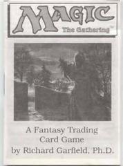 MTG: original Rulebook from beta starter pack w/ worzel's story