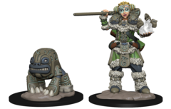Wardlings Miniatures: Girl Druid & Stone Creature wizkids