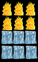 Dungeons and Dragons miniatures: Spell Effects - Wall of Fire & Wall of Ice