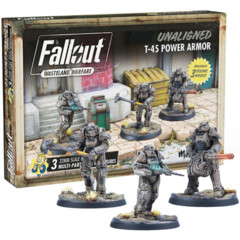 Fallout - Wasteland Warfare: T-45 Unaligned Power Armour miniatures board game modiphius