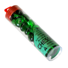 Chessex Tubed Glass Beads DARK GREEN (MTG life counters) CHX01125