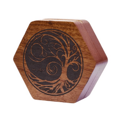 Foam Brain Games - Tree of Life - Sapele Wood Dice Box (Hexagonal)