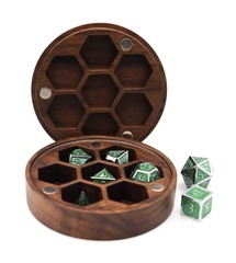 Foam Brain Games - PurpleHeart Wood Dice Box (Round)