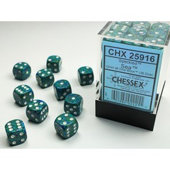 D6 -- 12MM SPECKLED DICE, SEA, 36CT CHX25916