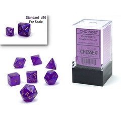 7ct Mini-Polyhedral Set: Borealis Royal Purple/Gold CHX20587