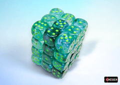 Chessex Borealis Kelp/light green Luminary 12mm d6 Dice Block (36 dice)