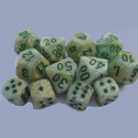 12ct D6 dice 16mm Marble Dice Green/Dark Green CHX27609