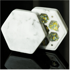 Foam Brain Games - Resin Hexagon Dice Box - White