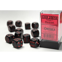 Chessex 12ct d6 16mm - Opaque: Black/Red CHX25618