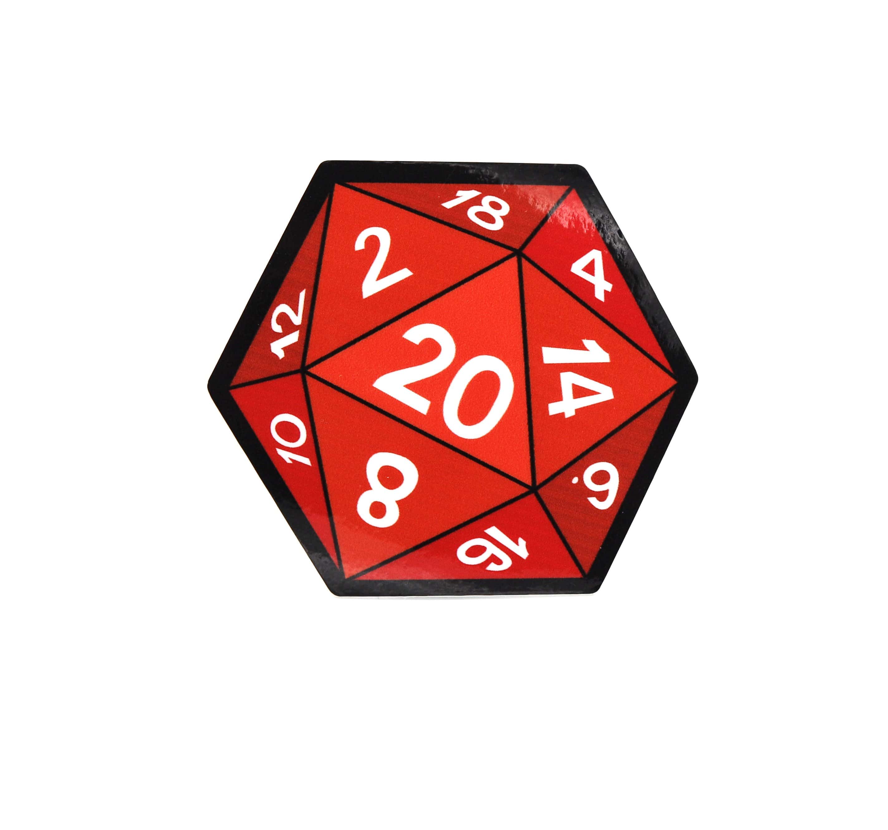 Foam Brain Games - D20 Sticker: Red