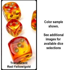 7ct Gemini Translucent Red-Yellow/Gold RPG Dice Set - CHX26468