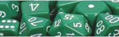 D7 16mm Green/White CHX25405 dice set