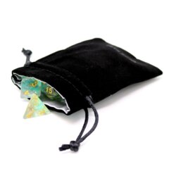 Satin Lined Velvet Bag - Small Black
