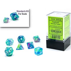 Festive: Waterlily/ White Mini-Polyhedral 7-Die Set CHX20546