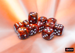 Chessex Festive Symphony/white 16mm d6 Dice Block (12 dice)