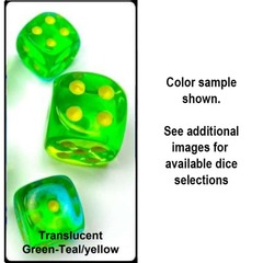 7ct Gemini Translucent Green-Teal/Yellow RPG Dice Set - CHX26466