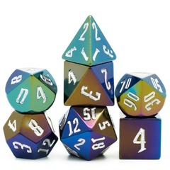 Foam Brain Games - Jumbo Metallic Dice Set with Silver Font