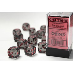 Chessex 12ct d6 16mm - Translucent: Smoke/Red CHX23618
