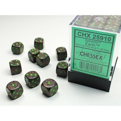 D6 -- 12MM SPECKLED DICE, EARTH, 36CT CHX25910