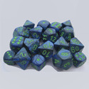 12ct D6 dice 16mm Lustrous Dice Dark Blue/Green CHX27696 DON'T REORDER NO BARCODE