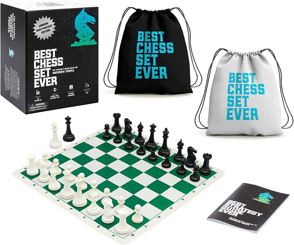 Best Chess Set Ever: Modern Style (Black/Green Reversible)