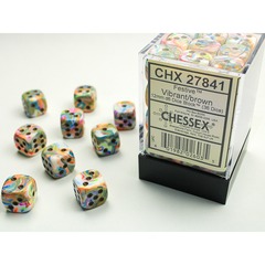 D6 -- 12MM FESTIVE DICE, VIBRANT/BROWN, 36CT CHX27841