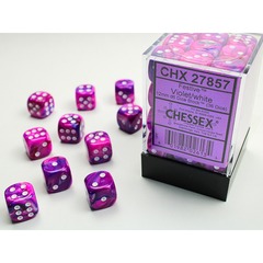 D6 -- 12mm Festive Dice, Violet/White, 36ct CHX27857