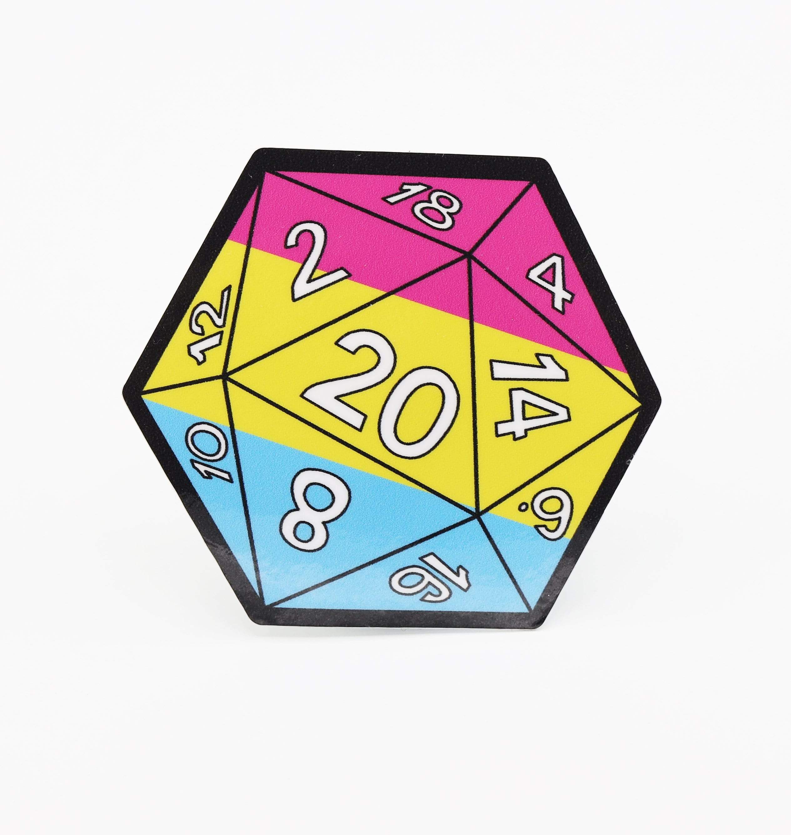 Foam Brain Games - D20 Sticker: Pansexual Pride