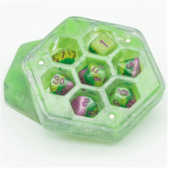 Foam Brain Games - Resin Hexagon Dice Box - Green