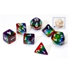 7CT TRANSLUCENT POLY DICE SET - RAINBOW RESIN SIRIUS DICE SDZ000110
