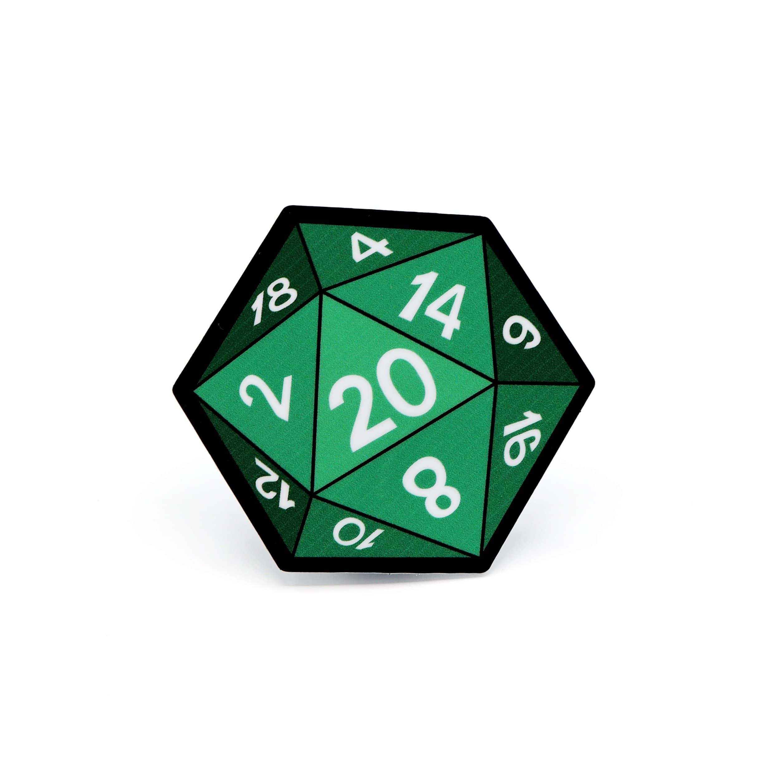 Foam Brain Games - D20 Sticker: Green