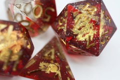 Foam Brain Games - Sharp Edge Resin RPG Dice Set - Dragon of Flames