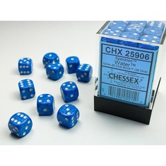 D6 -- 12MM SPECKLED DICE, WATER, 36CT CHX25906