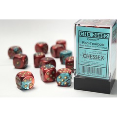Chessex 12ct d6 16mm - Gemini: Red-Teal/Gold CHX26662