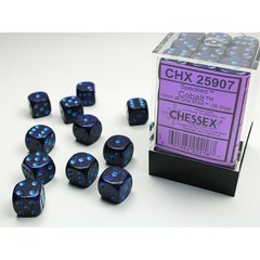 D6 -- 12MM SPECKLED DICE, COBALT, 36CT CHX25907