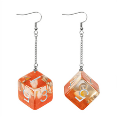 Foam Brain Games - Resin Earrings: D6 (Swan)
