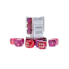 Chessex 12ct d6 16mm - Gemini: Translucent Red Violet/Gold CHX26667
