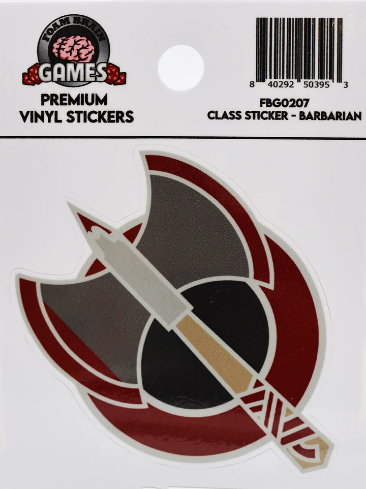 Foam Brain Games - Class Sticker: Barbarian