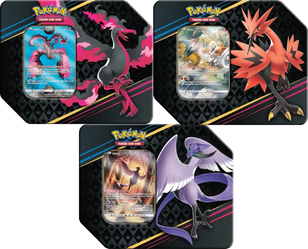 Pokemon TCG Crown Zenith Galarian Articuno, Galarian Zapdos, Galarian Moltres Tin