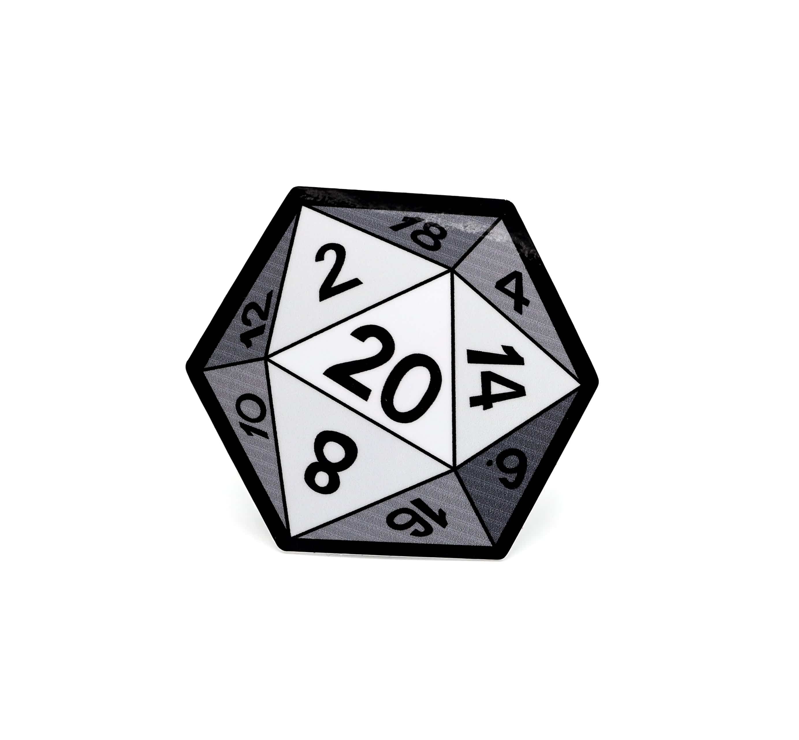 Foam Brain Games - D20 Sticker: White