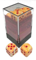 12ct D6 dice 16mm Festive Dice Sunburst/Red CHX27653